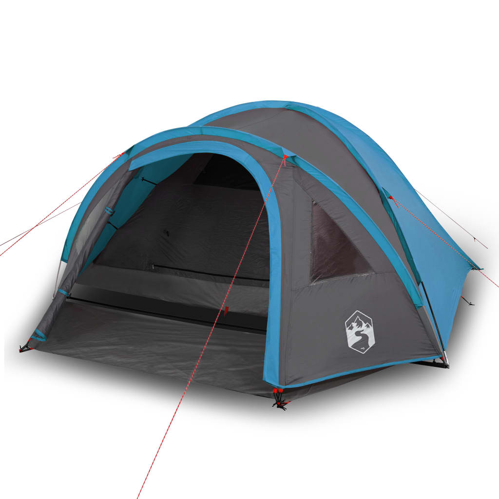 Campingzelt 4 Personen Blau 300x250x132 cm 185T Taft - Pazzar.ch