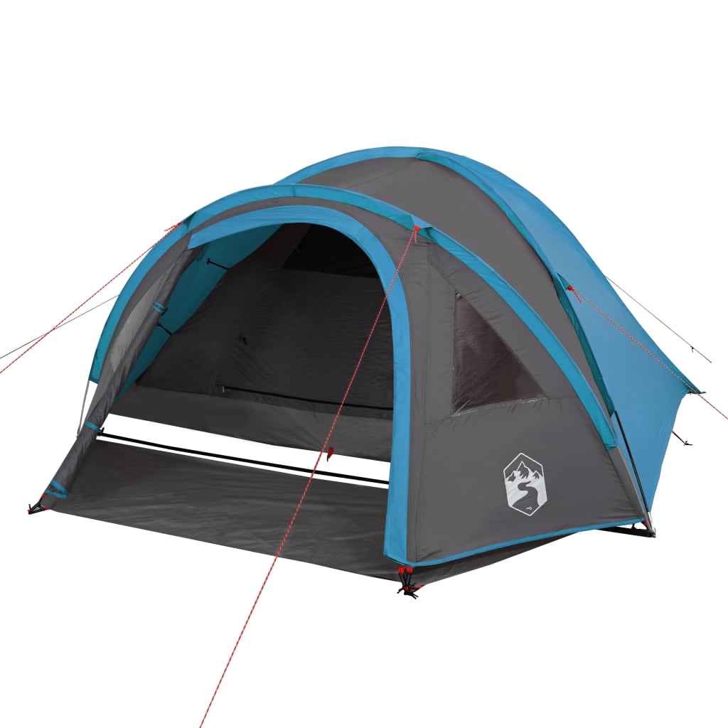 Campingzelt 4 Personen Blau 300x250x132 cm 185T Taft - Pazzar.ch