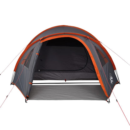Campingzelt 4 Personen Grau & Orange 300x250x132 cm 185T Taft - Pazzar.ch