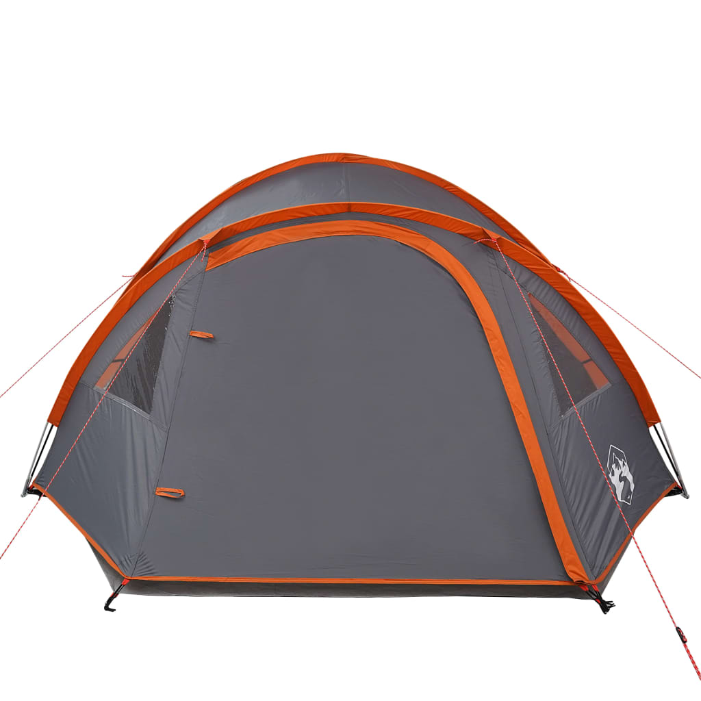 Campingzelt 4 Personen Grau & Orange 300x250x132 cm 185T Taft - Pazzar.ch