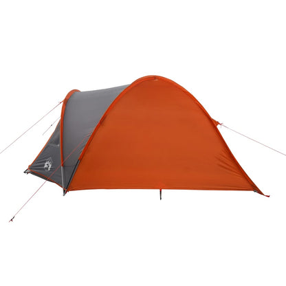 Campingzelt 4 Personen Grau & Orange 300x250x132 cm 185T Taft - Pazzar.ch