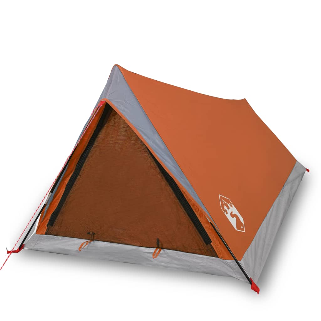 Campingzelt 2 Personen Grau & Orange 200x120x88/62 cm 185T Taft - Pazzar.ch