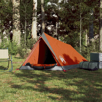 Campingzelt 2 Personen Grau & Orange 200x120x88/62 cm 185T Taft - Pazzar.ch