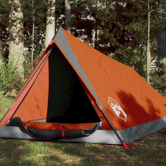 Campingzelt 2 Personen Grau & Orange 200x120x88/62 cm 185T Taft - Pazzar.ch