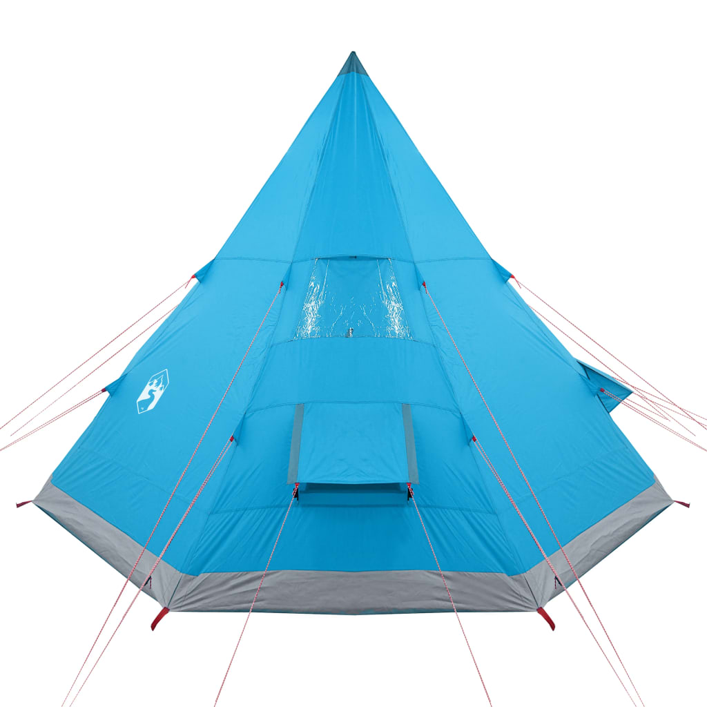 Campingzelt 4 Personen Blau 367x367x259 cm 185T Taft - Pazzar.ch