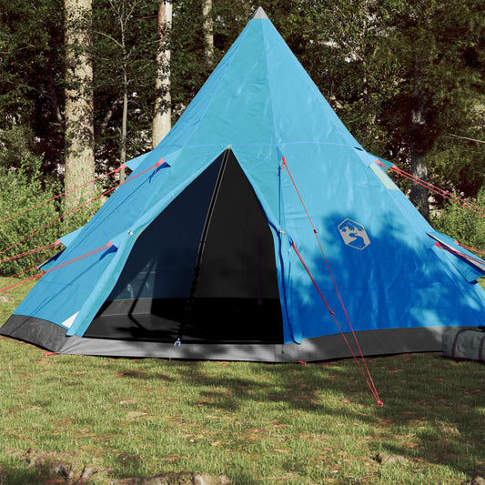 Campingzelt 4 Personen Blau 367x367x259 cm 185T Taft - Pazzar.ch