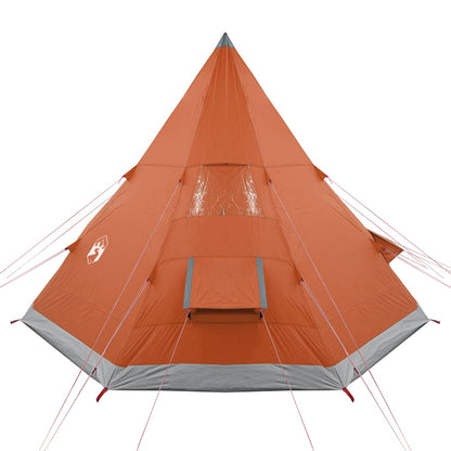 Campingzelt 4 Personen Grau & Orange 367x367x259 cm 185T Taft - Pazzar.ch