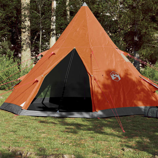 Campingzelt 4 Personen Grau & Orange 367x367x259 cm 185T Taft - Pazzar.ch