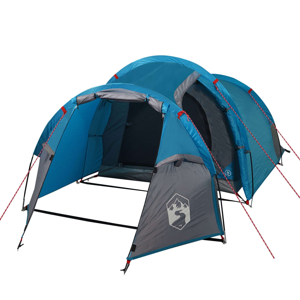 Campingzelt 4 Personen Blau 360x135x105 cm 185T Taft - Pazzar.ch