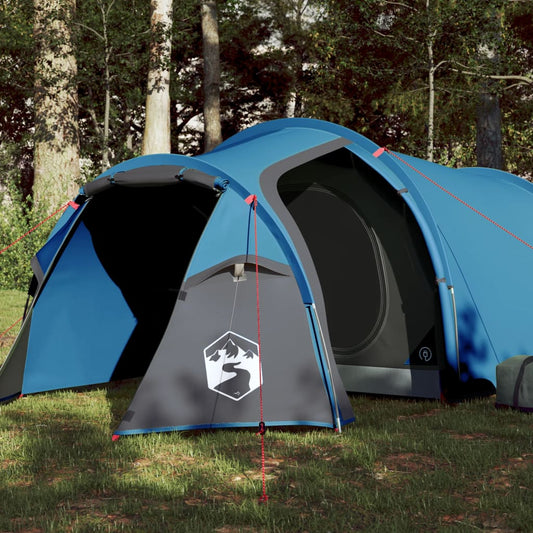 Campingzelt 4 Personen Blau 360x135x105 cm 185T Taft - Pazzar.ch