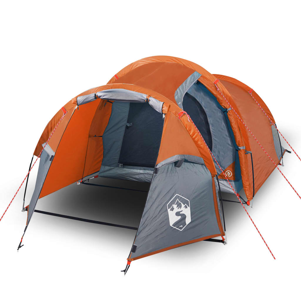 Campingzelt 4 Personen Grau & Orange 360x135x105 cm 185T Taft - Pazzar.ch