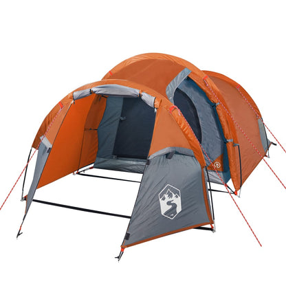 Campingzelt 4 Personen Grau & Orange 360x135x105 cm 185T Taft - Pazzar.ch
