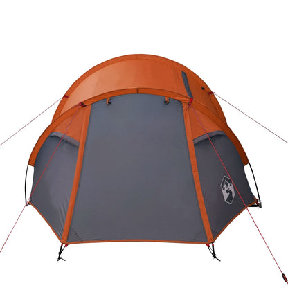 Campingzelt 3 Personen Grau & Orange 370x185x116 cm 185T Taft - Pazzar.ch