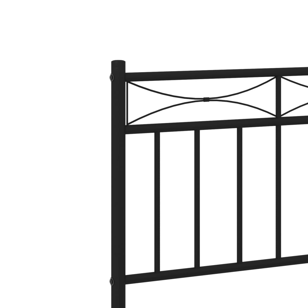 Bettgestell mit Kopfteil Metall Schwarz 75x190 cm - Pazzar.ch
