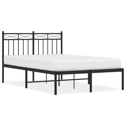 Bettgestell mit Kopfteil Metall Schwarz 120x200 cm - Pazzar.ch