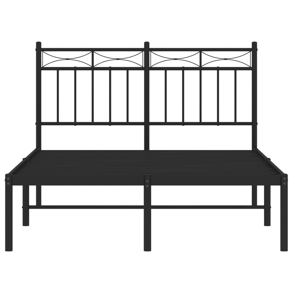 Bettgestell mit Kopfteil Metall Schwarz 120x200 cm - Pazzar.ch