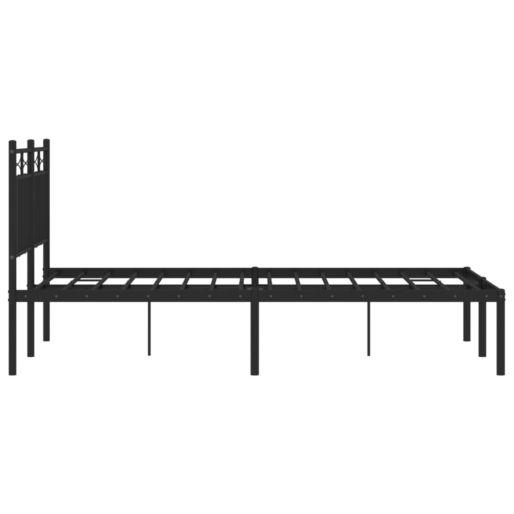 Bettgestell mit Kopfteil Metall Schwarz 120x200 cm - Pazzar.ch