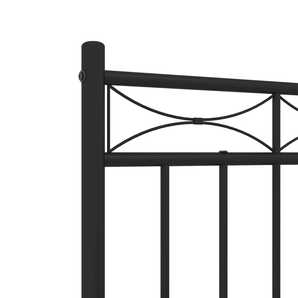 Bettgestell mit Kopfteil Metall Schwarz 120x200 cm - Pazzar.ch