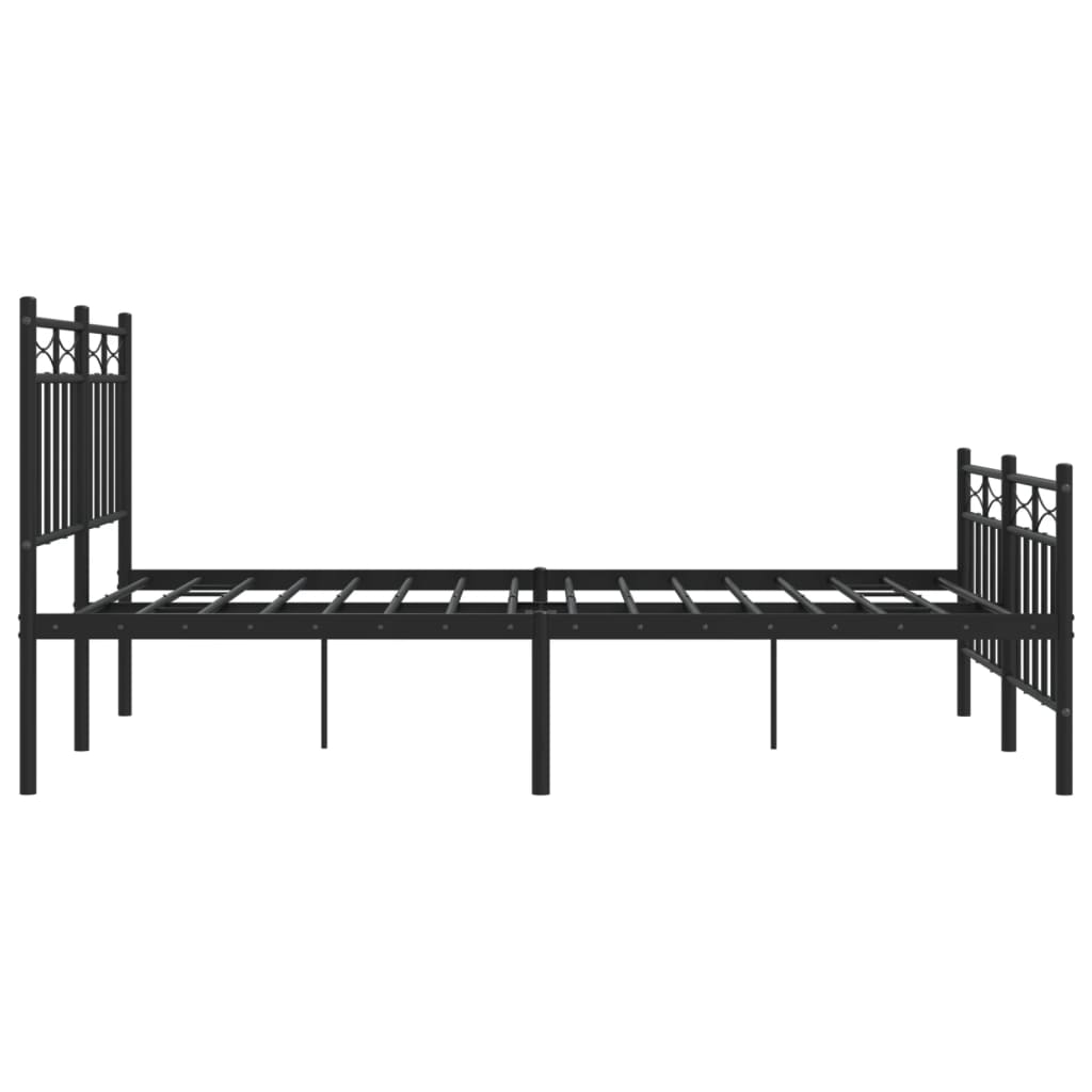 Bettgestell mit Kopf- und Fußteil Metall Schwarz 120x190 cm - Pazzar.ch