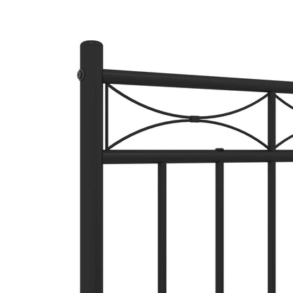 Bettgestell mit Kopf- und Fußteil Metall Schwarz 120x190 cm - Pazzar.ch