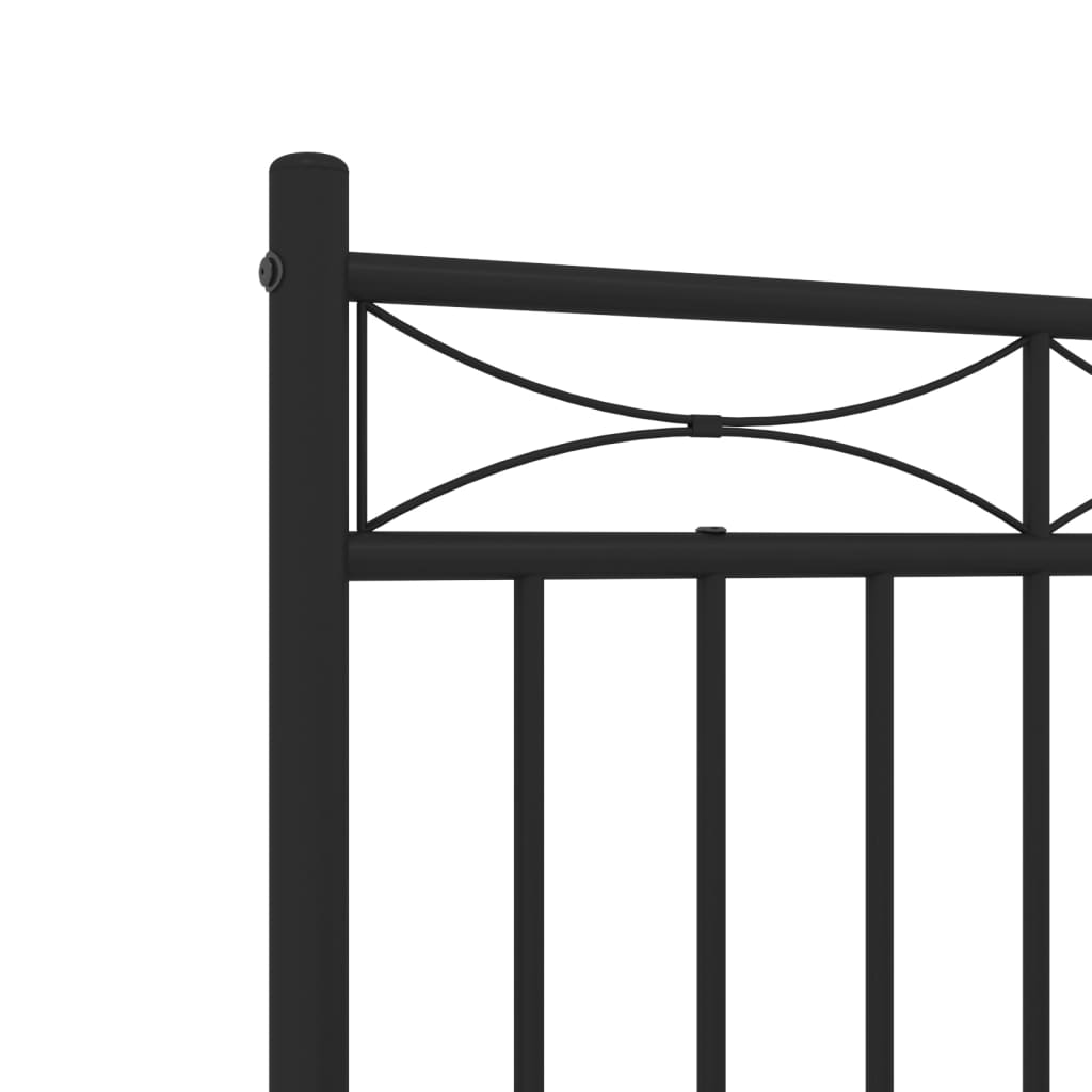 Bettgestell mit Kopf- und Fußteil Metall Schwarz 140x190 cm - Pazzar.ch