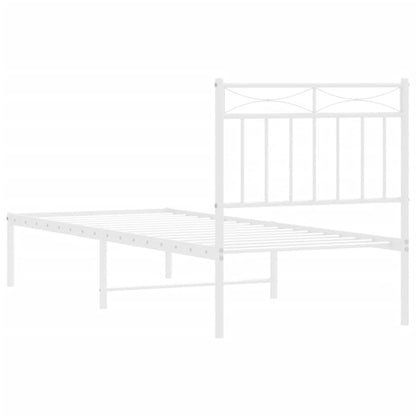 Bettgestell mit Kopfteil Metall Weiß 80x200 cm - Pazzar.ch