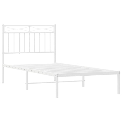 Bettgestell mit Kopfteil Metall Weiß 90x190 cm - Pazzar.ch