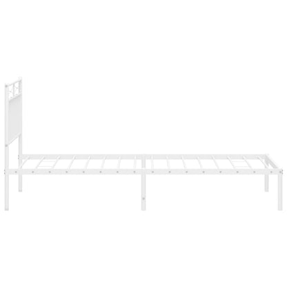 Bettgestell mit Kopfteil Metall Weiß 90x190 cm - Pazzar.ch