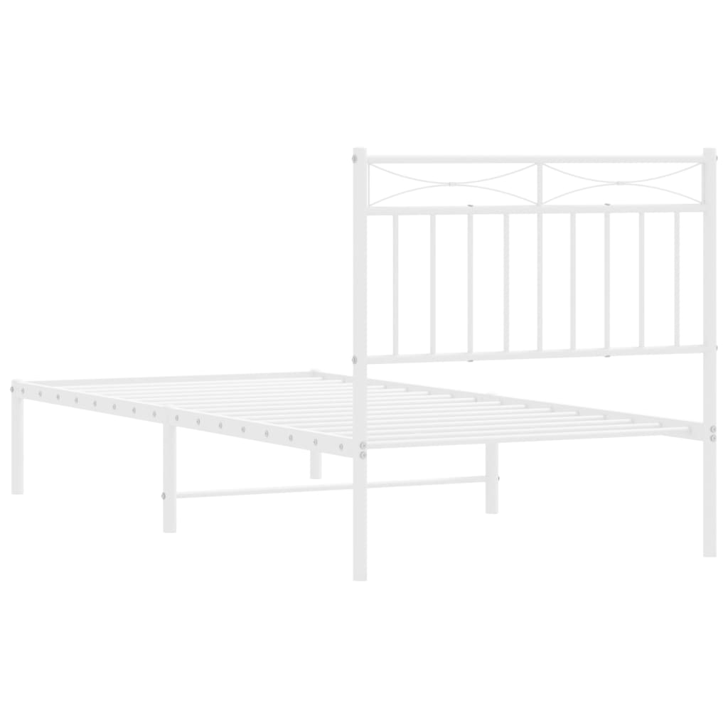 Bettgestell mit Kopfteil Metall Weiß 90x190 cm - Pazzar.ch