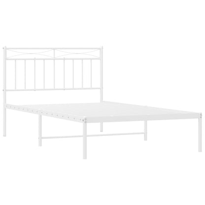 Bettgestell mit Kopfteil Metall Weiß 107x203 cm - Pazzar.ch