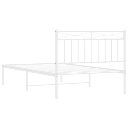 Bettgestell mit Kopfteil Metall Weiß 107x203 cm - Pazzar.ch