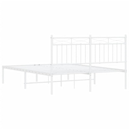 Bettgestell mit Kopfteil Metall Weiß 140x200 cm - Pazzar.ch