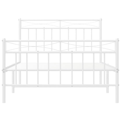 Bettgestell mit Kopf- und Fußteil Metall Weiß 107x203 cm - Pazzar.ch