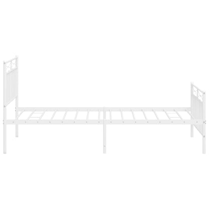 Bettgestell mit Kopf- und Fußteil Metall Weiß 107x203 cm - Pazzar.ch