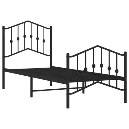 Bettgestell mit Kopf- und Fußteil Metall Schwarz 75x190 cm - Pazzar.ch