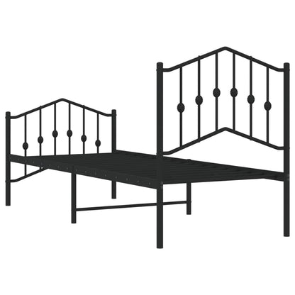 Bettgestell mit Kopf- und Fußteil Metall Schwarz 75x190 cm - Pazzar.ch
