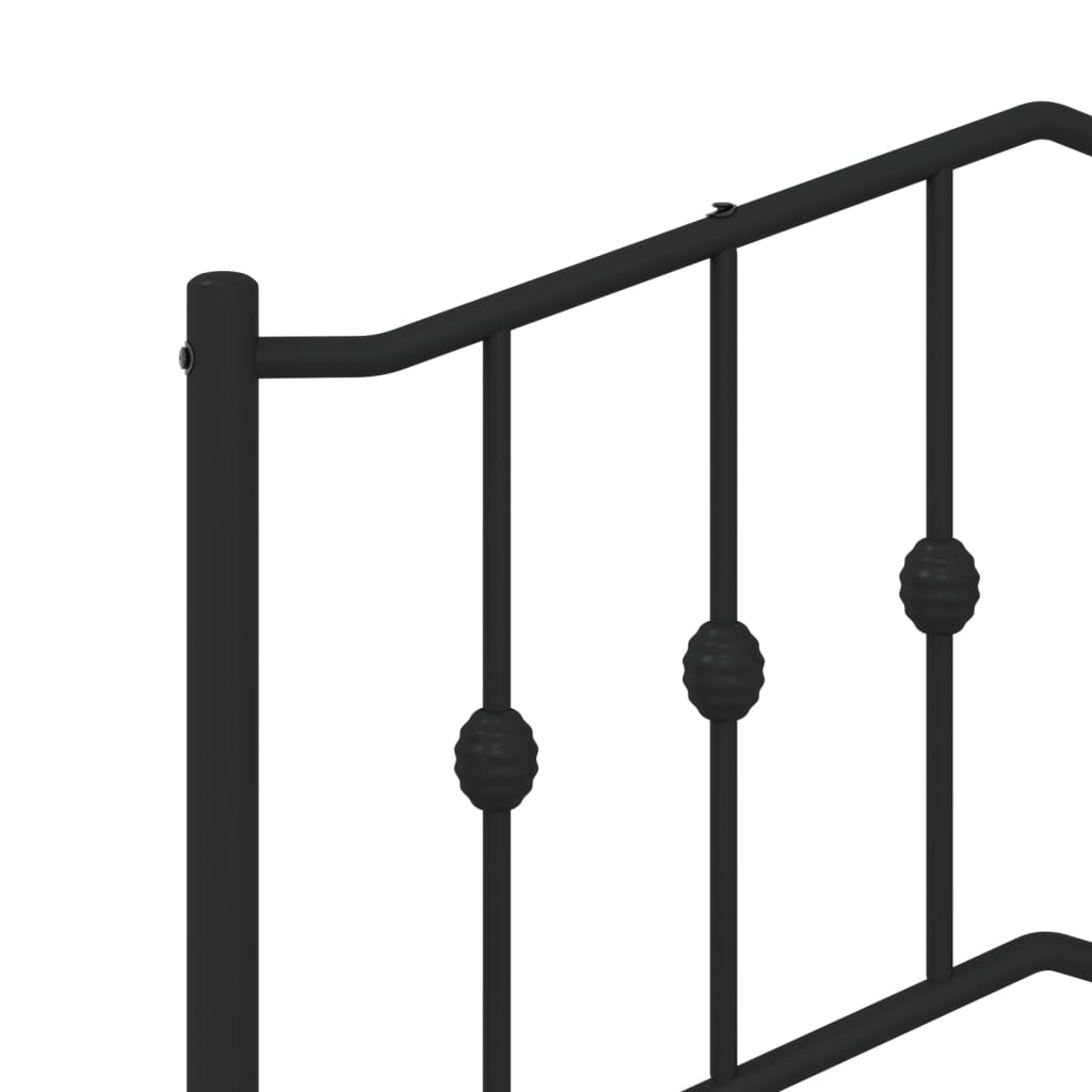 Bettgestell mit Kopf- und Fußteil Metall Schwarz 80x200 cm - Pazzar.ch