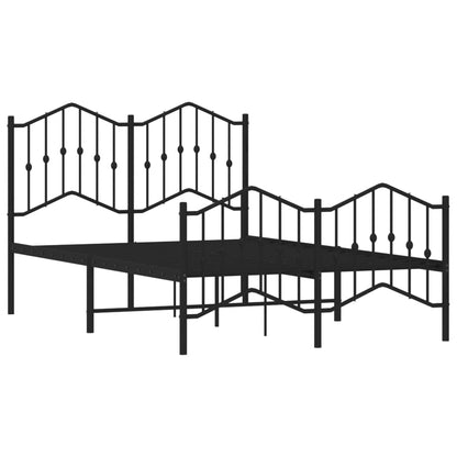 Bettgestell mit Kopf- und Fußteil Metall Schwarz 120x200 cm - Pazzar.ch