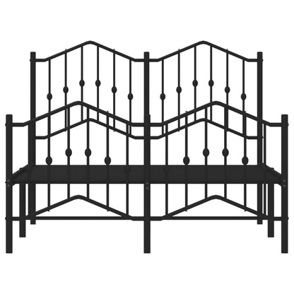 Bettgestell mit Kopf- und Fußteil Metall Schwarz 120x200 cm - Pazzar.ch
