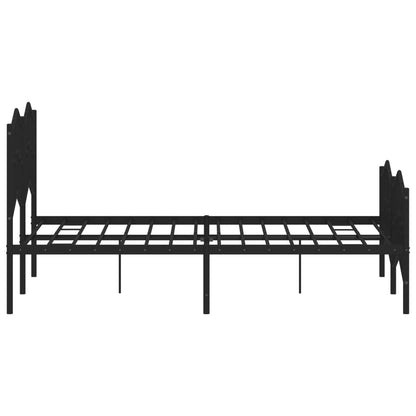 Bettgestell mit Kopf- und Fußteil Metall Schwarz 120x200 cm - Pazzar.ch