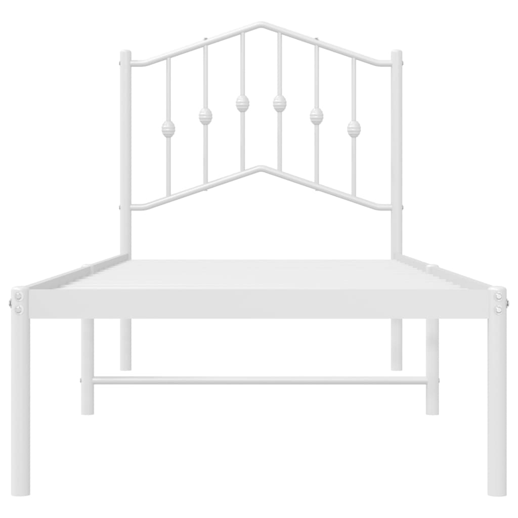 Bettgestell mit Kopfteil Metall Weiß 90x190 cm - Pazzar.ch