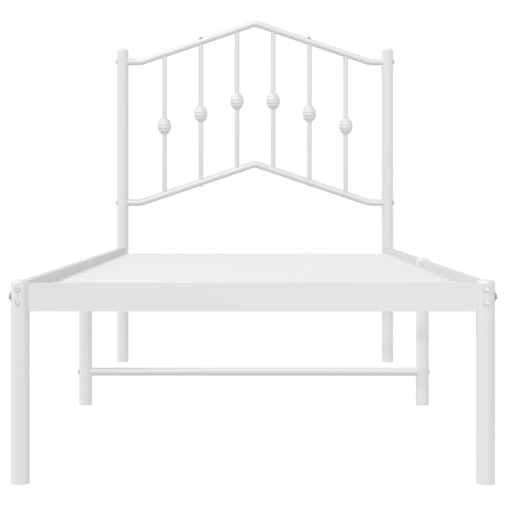 Bettgestell mit Kopfteil Metall Weiß 90x200 cm - Pazzar.ch