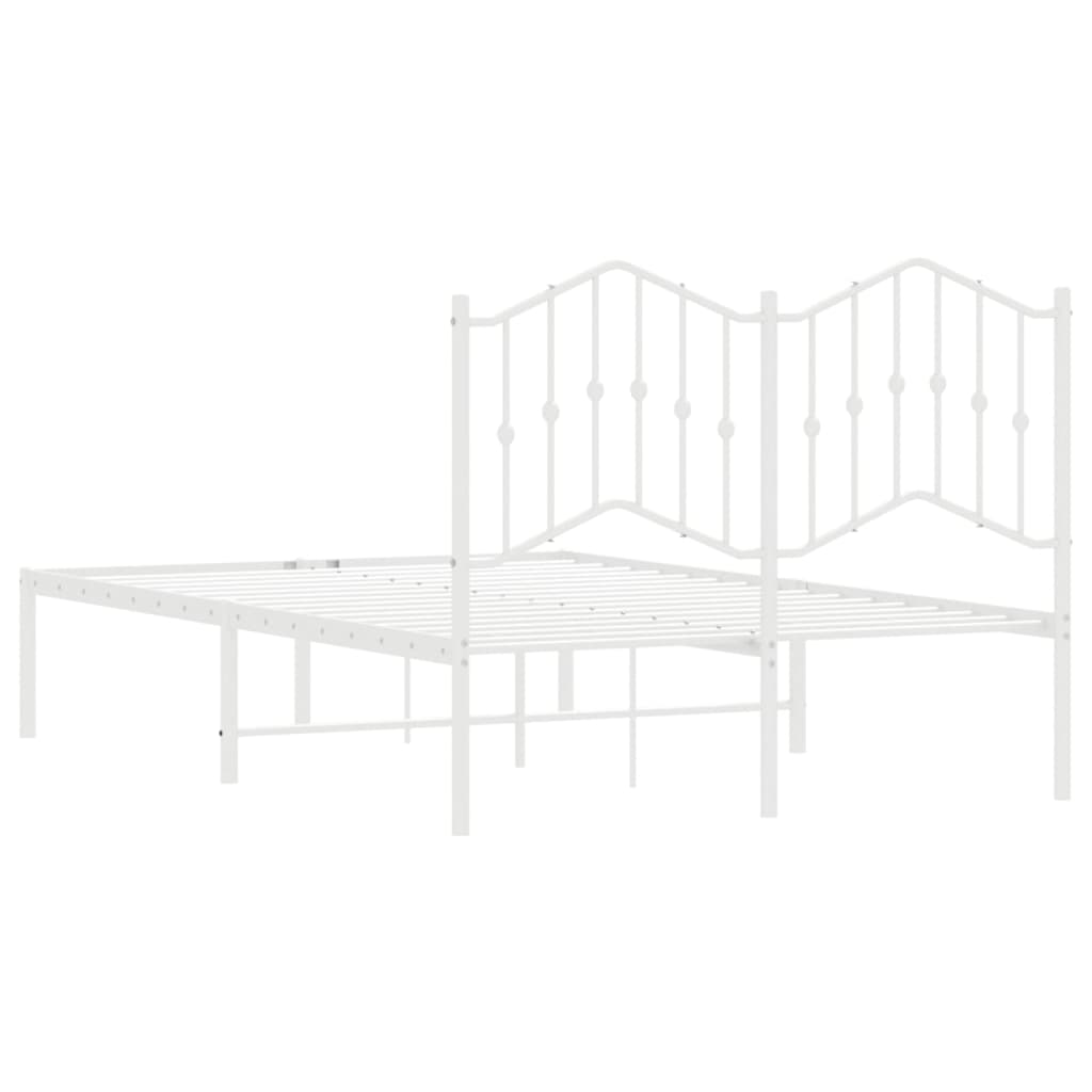 Bettgestell mit Kopfteil Metall Weiß 120x200 cm - Pazzar.ch