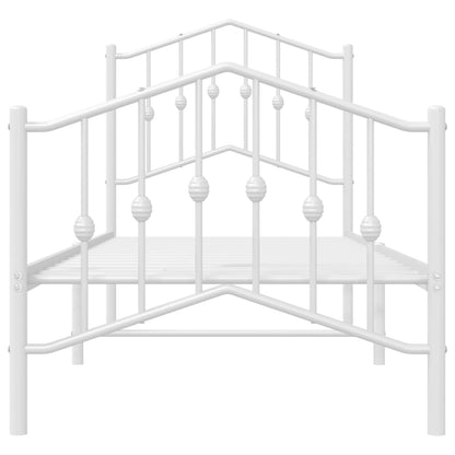 Bettgestell mit Kopf- und Fußteil Metall Weiß 75x190 cm - Pazzar.ch