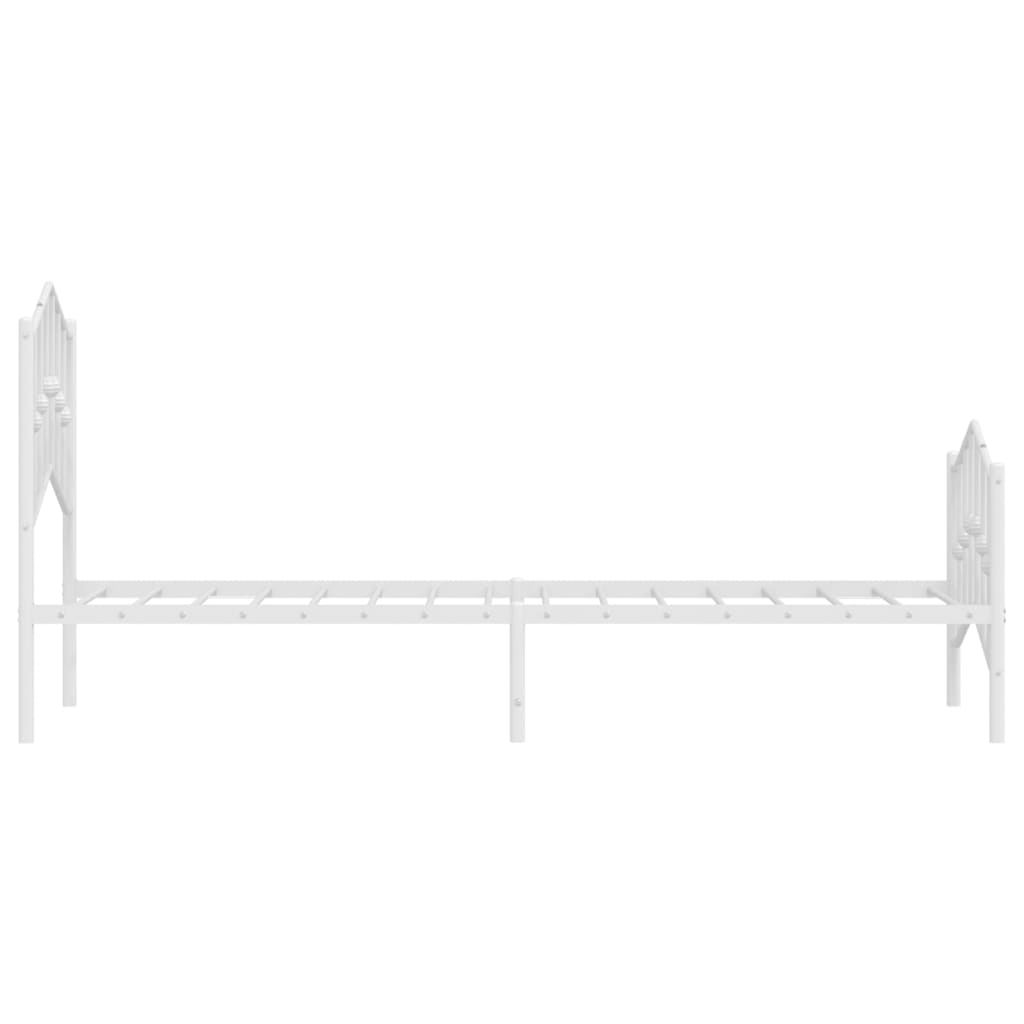 Bettgestell mit Kopf- und Fußteil Metall Weiß 107x203 cm - Pazzar.ch