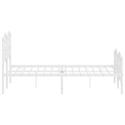 Bettgestell mit Kopf- und Fußteil Metall Weiß 120x200 cm - Pazzar.ch