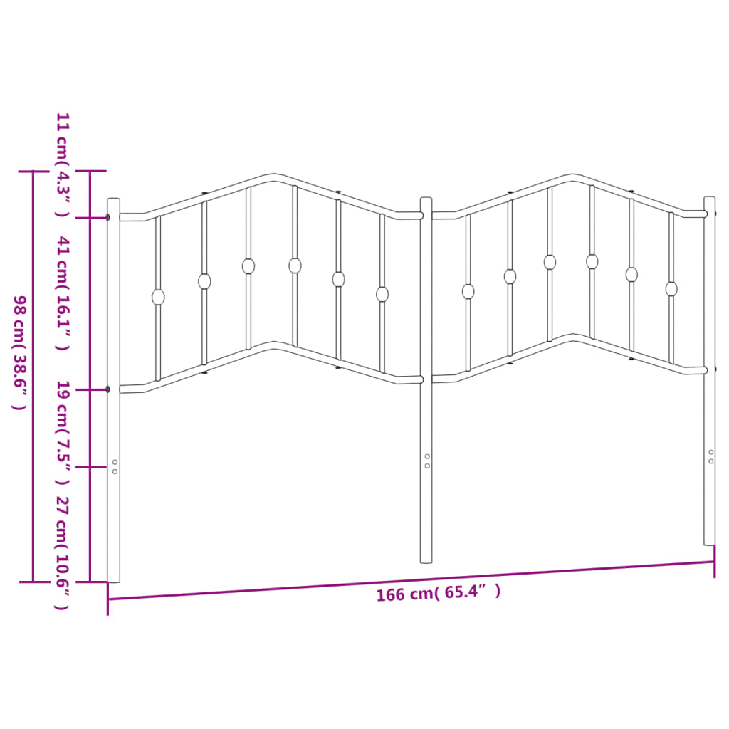 Kopfteil Metall Weiß 160 cm
