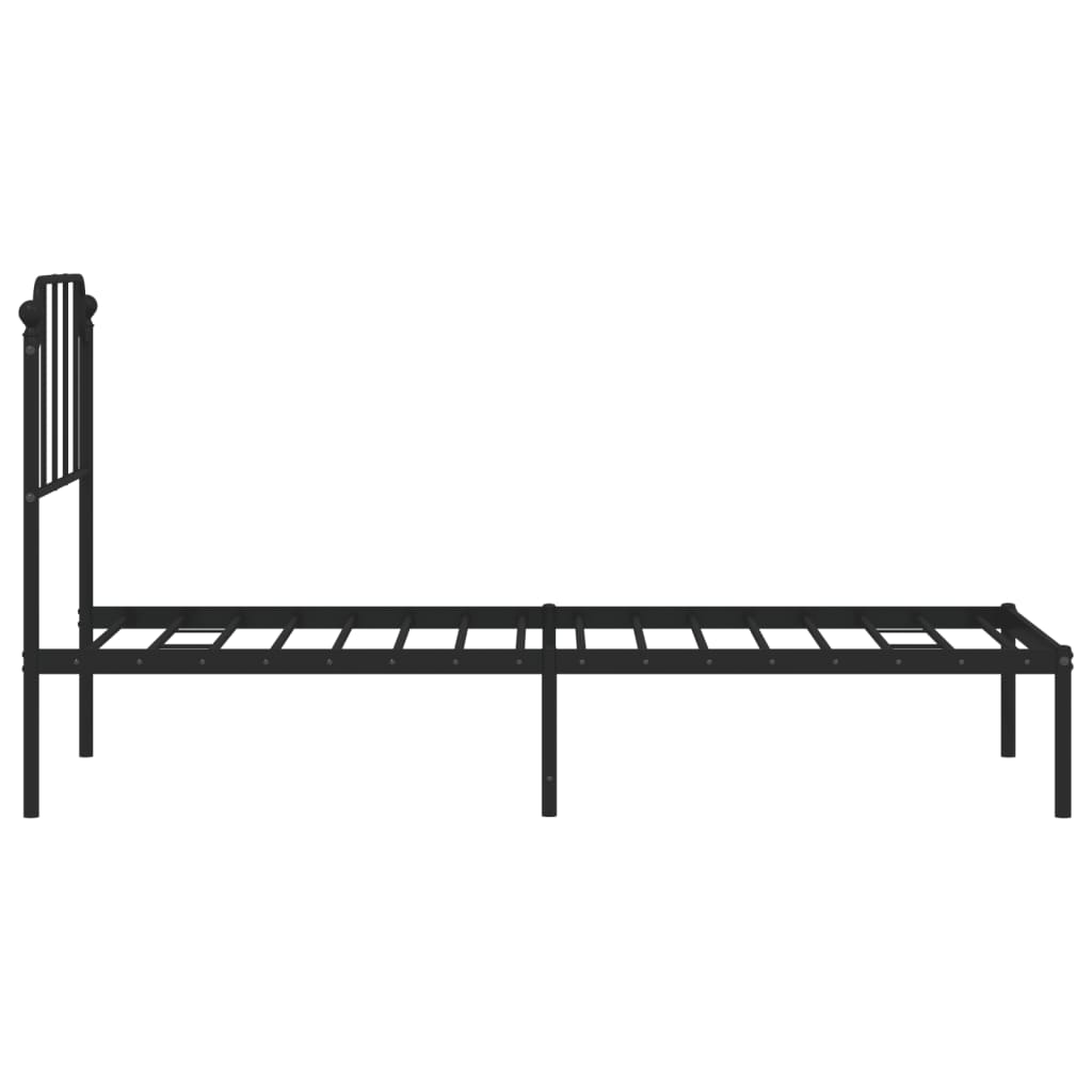 Bettgestell mit Kopfteil Metall Schwarz 80x200 cm - Pazzar.ch