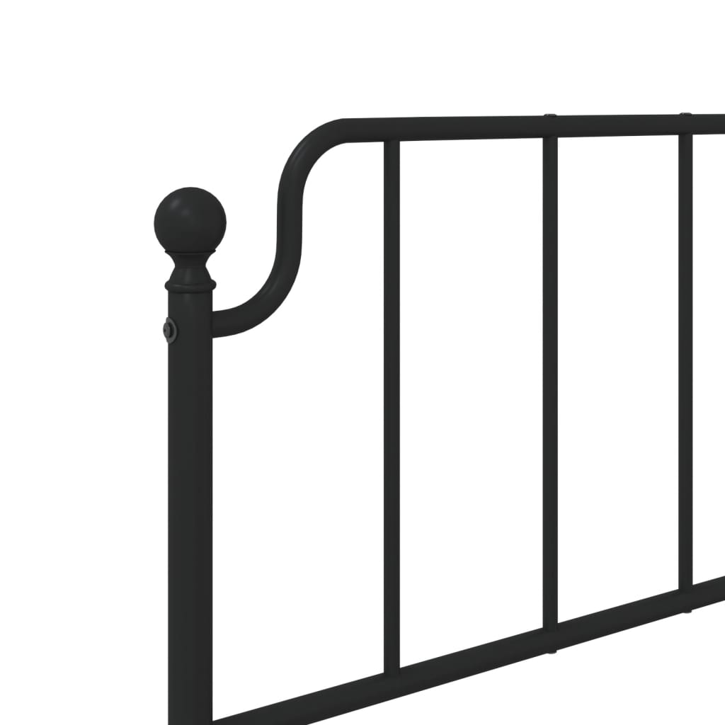 Bettgestell mit Kopfteil Metall Schwarz 80x200 cm - Pazzar.ch