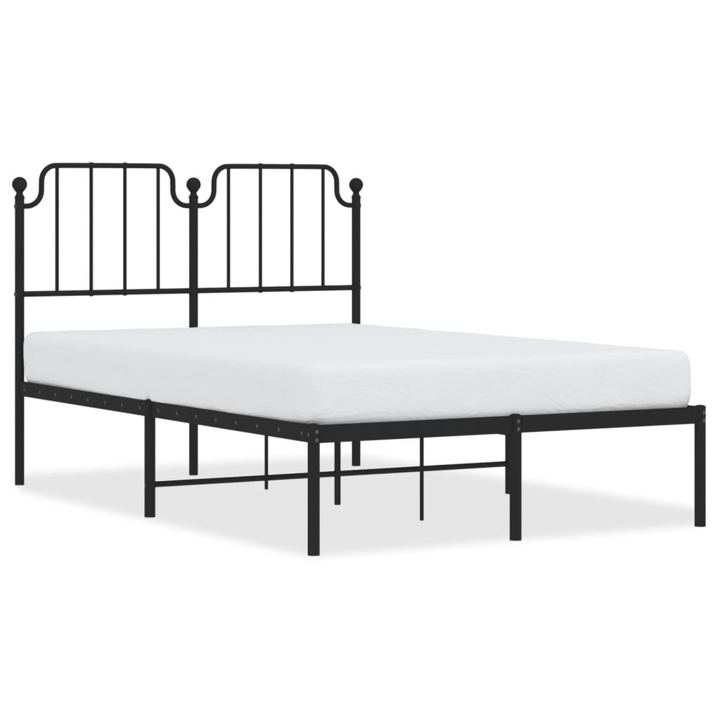 Bettgestell mit Kopfteil Metall Schwarz 120x190 cm - Pazzar.ch